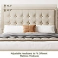 thumbnail image 5 of Gymchoice Bed Frame,Modern Upholstered Platform Bed with Button Linen Headboard,Heavy Duty Foundation with Wood Slats Supports No Box Spring Needed, 5 of 7