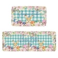 thumbnail image 1 of Felwors Easter Floor Mat Two Piece Set Decoration Eggs Bunny Rabbit Ears Easter Kitchen Mats Set Of 2 Spring Home Decor Low Profile Kitchen Rugs For Floor, 1 of 5