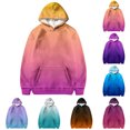 thumbnail image 4 of Girls Hoodie Gradient Color Long Sleeve Pocket Sports Wear Casual Hooded Sweatshirt with Pocket Purple-Yellow Gradient Sizes 2-3 Baby Sweatshirt, 4 of 4