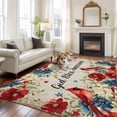 thumbnail image 3 of God Bless America 5'x7' Area Rugs Cardinal Bird Floral 4tn of July Vintage Washable Area Rugs Non-Slip Indoor Floor Mats Carpet for Living Room Bedroom Dining Room, 3 of 9
