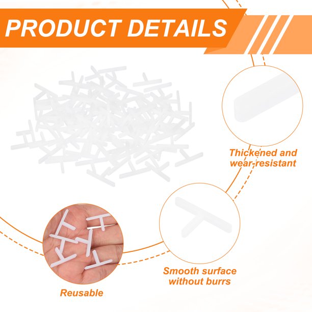 500 Entretoises De Carrelage Plastique – Niveau En Y, 4 Mm, Uxcell