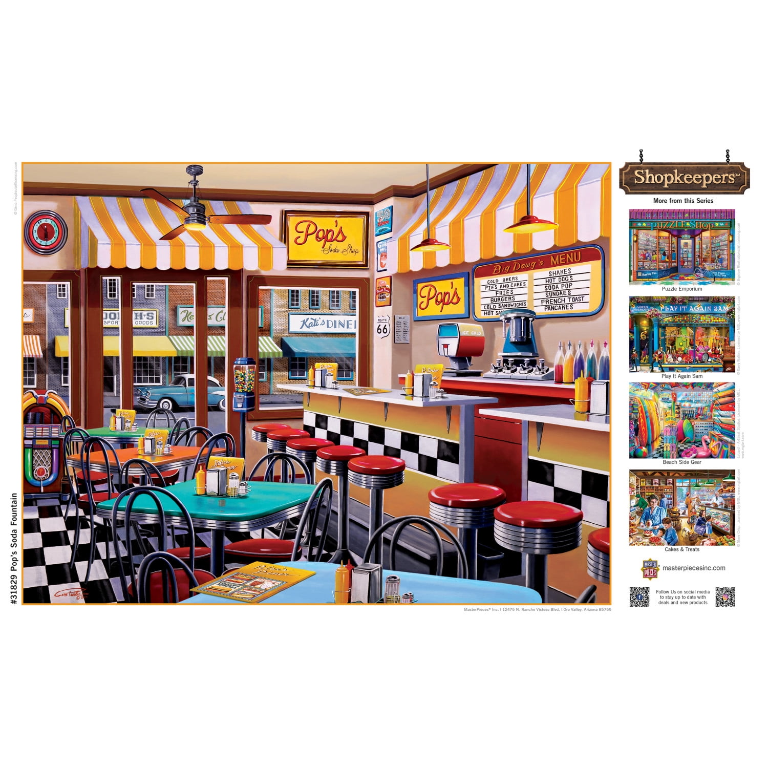 MasterPieces 750 Piece Jigsaw Puzzle - Pop's Soda Fountain - 18"x24"