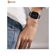 thumbnail image 6 of Spencer Metal & Genuine Leather Compatible with Apple Watch Band Replacement Wristband Adjustable Strap Dressy Jewelry Bracelet For iWatch Band Series SE 6 5 4 3 2 1 "Black, 42mm/44mm"", 6 of 9