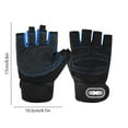 thumbnail image 3 of CxhicLuv Dark Blue Half Finger Gloves, 6.9×4.1×0.8 Inch, Sturdy, Breathable, Secure, Perfect for Workouts, Sports, Polyester & Easy-On/Off, Suitable for Adults, Weightlifters, Dark Blue, 3 of 7