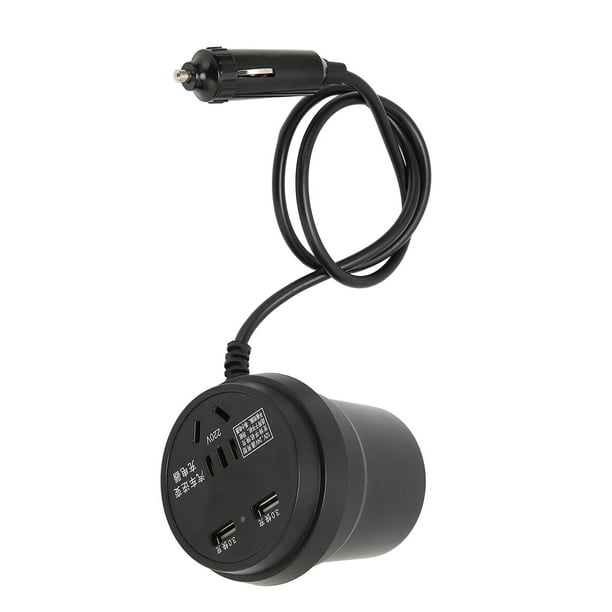 Convertidor de CA a CC, inversor de corriente para automóvil negro de 150 W, inversor de corriente para automóvil, tecnología avanzada