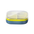 thumbnail image 2 of Caja de pastillas Contenedores de viaje portátiles Tablet Almacenamiento Dispensador Diseño de diseño Sello en forma de U Groove con tapa clara para viajes Células azules oscuras Inevent HA028202-03, 2 of 7