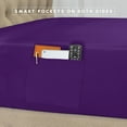 thumbnail image 3 of Elegant Comfort 8-Piece Pinch Pleated Comforter Set - All Season Bed in a Bag, Includes Smart Sheet Set, Bed Skirt, Comforter, Pillowcases & Shams, Twin/Twin XL, Purple, 3 of 5