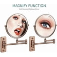 thumbnail image 5 of Wall Mirror, Wall Mounted Makeup Mirror with Magnification, 360 Degree Swivel Rotation with Distortion Free View, Two-Sided Extendable, Stainless Steel, for Bathroom, 5 of 7