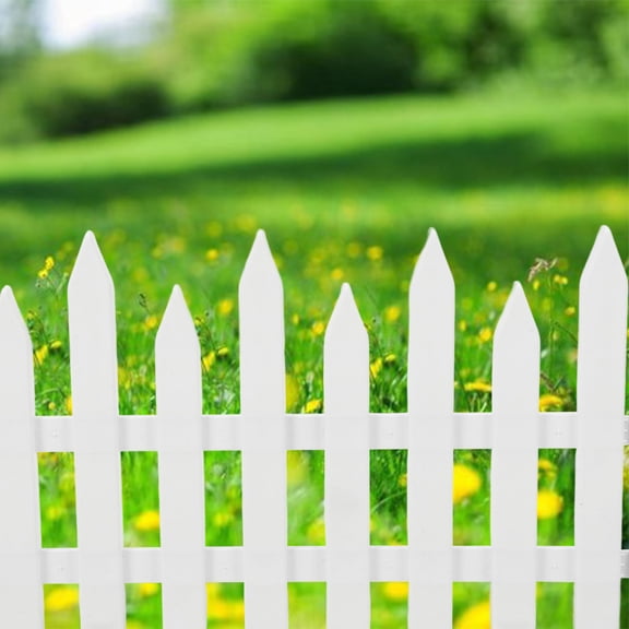 OFFIGAM White PVC Picket Fence Panels Garden Edging Borders Decorative 1Pack