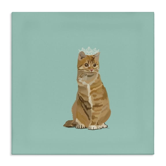 Stupell Industries Glam Royal Tabby Cat Canvas Art, 17 x 17, by Amelia Noyes