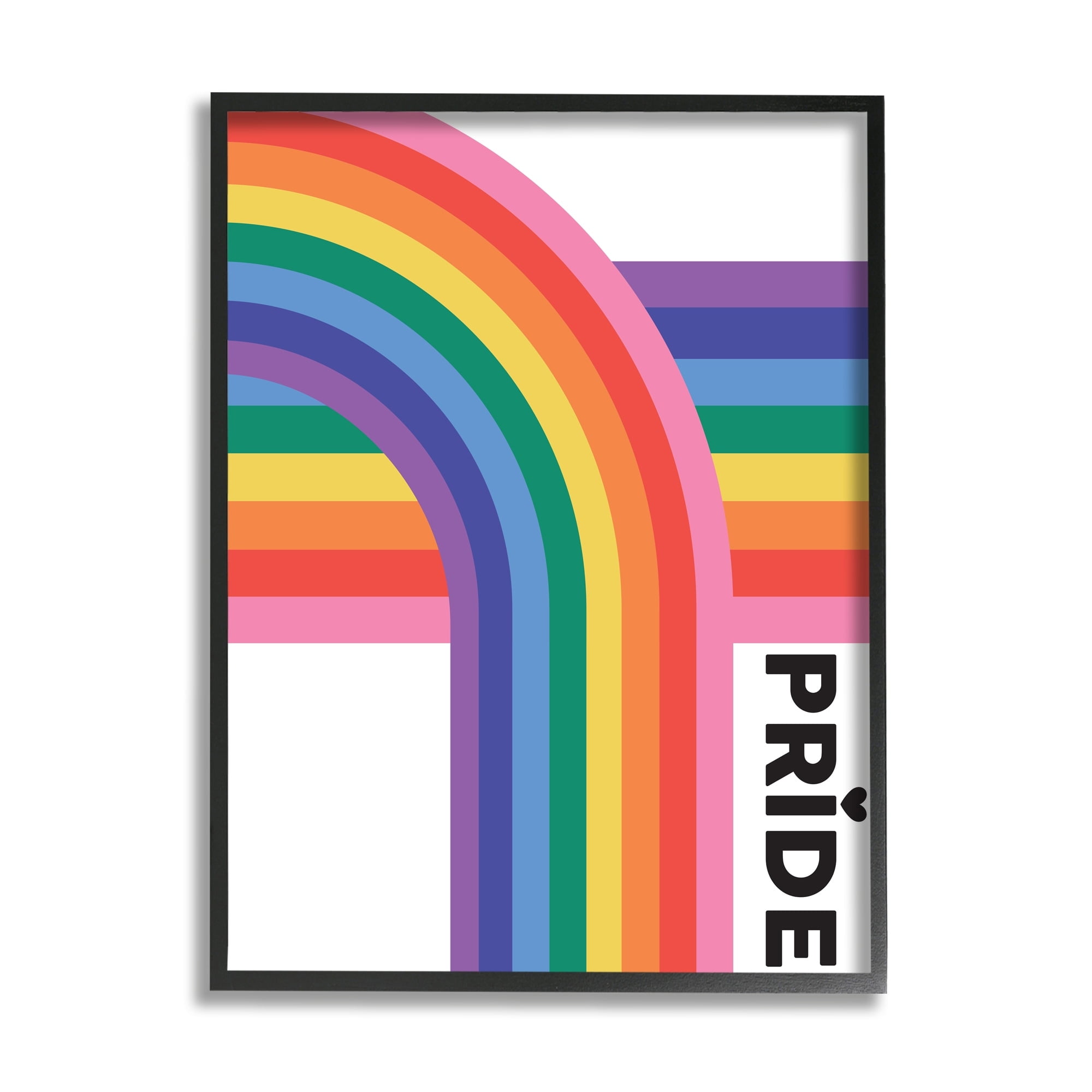 Stupell Industries Pride Rainbow Arch LGBTQ Holiday Painting White Framed Art Print Wall Art