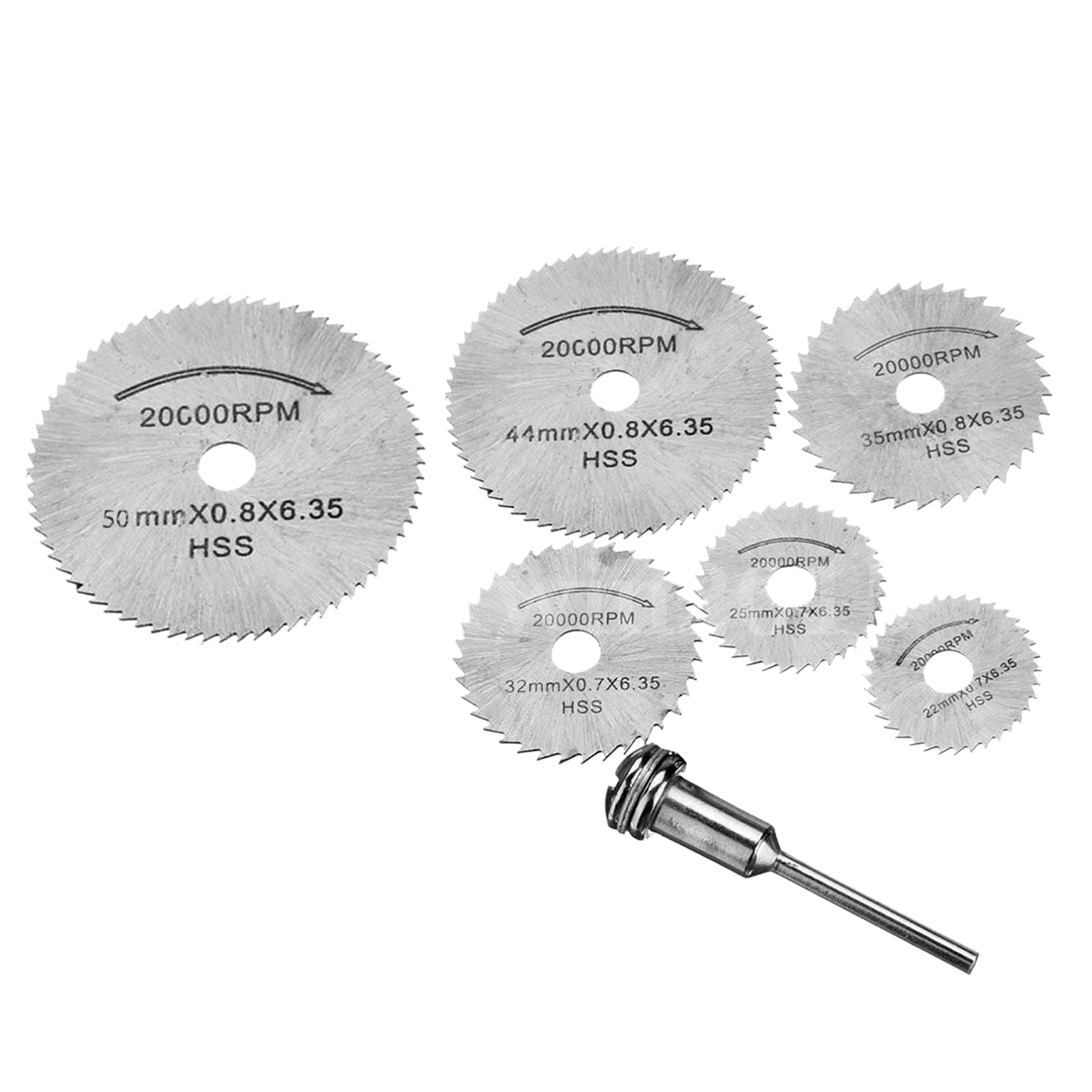 6pcs/set HSS Circular Saw Blade Wood Metal Plastic Cutting Disc For Rotary Tool 