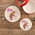 thumbnail image 2 of Watercolor Cartoon Bear on Retro Bicycle with Air Balloons Pot Holders Trivets, 2 PCS Round Cotton Thread Weave Potholders for Kitchens Hot Pads Table Mats Coasters for Hot Dishes, 2 of 7
