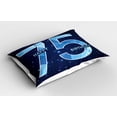 thumbnail image 2 of Ambesonne Navy Blue Pillow Sham 2 Pack, Birthday Theme Stars, 26"x20", Dark Blue Pale Blue, 2 of 3