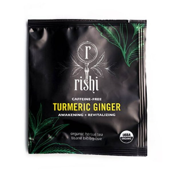 Rishi Tea Ginger Tea Bags, Organic Turmeric, 50 Count