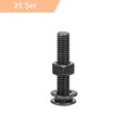 thumbnail image 3 of Uxcell Carriage Bolt with Nut & Washer, Black 304 Stainless Steel M10x50mm 25 Set, 3 of 7