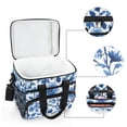 thumbnail image 6 of FORMRS Insulated Cooler Bag 24 Cans Capacity Soft Leakproof Lunch Box with Side Pockets, Blue Floral Pattern, 6 of 7