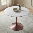 thumbnail image 5 of Simpli Home Osborne 36 inch Wide Genuine Marble and Iron Contemporary Dining Table in White/Antique Copper, 5 of 11