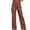 Brown, variant on RYRJJ Women Faux Leather Pants Elastic High Waist Straight Wide Leg Pleather Casual Solid Trousers Side Snap Buttons Business Work Pants with Pockets(Brown,S)