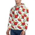 thumbnail image 3 of Naloa Rose Flowers Men's Casual Hooded Collar Drawstring Hoodies Pullover Sweatshirts Casual Long Sleeve Shirts-XX-Large, 3 of 7