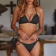 thumbnail image 2 of Gibobby Traje de baño completo mujer Bikini para mujer Traje de baño de color sólido con correa dividida y cuello para mujer(Negro,XL), 2 of 4
