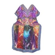 Mogul Women Maxi Kaftan Colorful Printed Kimono Style Beach Cover up House Dress