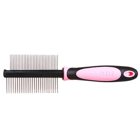 Panda Superstore PS-PET2975366011-ALAN01795 Double-Side Grooming for Dogs & Cats Flea Combs Pink