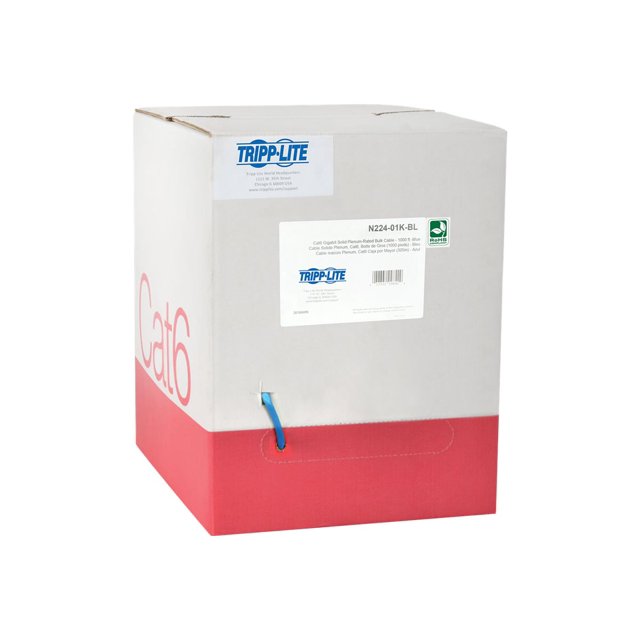 Eaton Tripp Lite Series Cat6 Gigabit Solid Core Plenum-Rated UTP CMP PVC Bulk Ethernet Cable, Blue, 1000 ft. (304.8 m) - Bulk cable - 1000 ft - UTP - CAT 6 - plenum, solid - blue