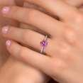 thumbnail image 4 of Gem Stone King 925 Silver and 10K Rose Gold Pink Moissanite and Lab Grown Diamond Engagement Ring for Women | 1.40 Cttw | Round 7MM | Gemstone Birthstone | Size 8, 4 of 6