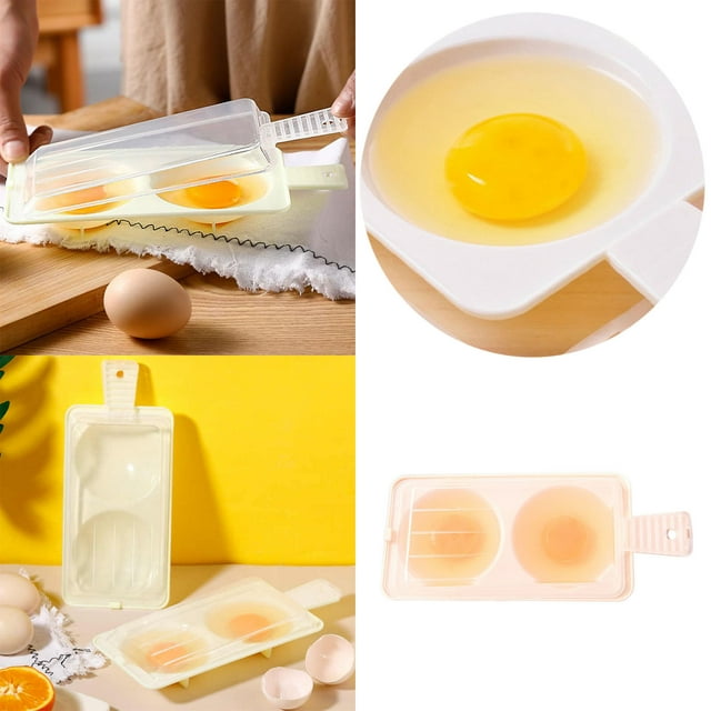 Egg Steamer for Microwave Smart Kitchen Gadget with Egg Poacher 2-Egg Capacity Quick Steam Cooking -Free Egg Cooker for Microwave Easy Clean Convenient Egg Steamer Microwave Oven Accessory