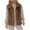 157#Brown, variant on Women Solid Lapel Fleece Vest Soft Sleeveless Zip Front Vest Everyday Casual Outer Coat with Pockets Black XL