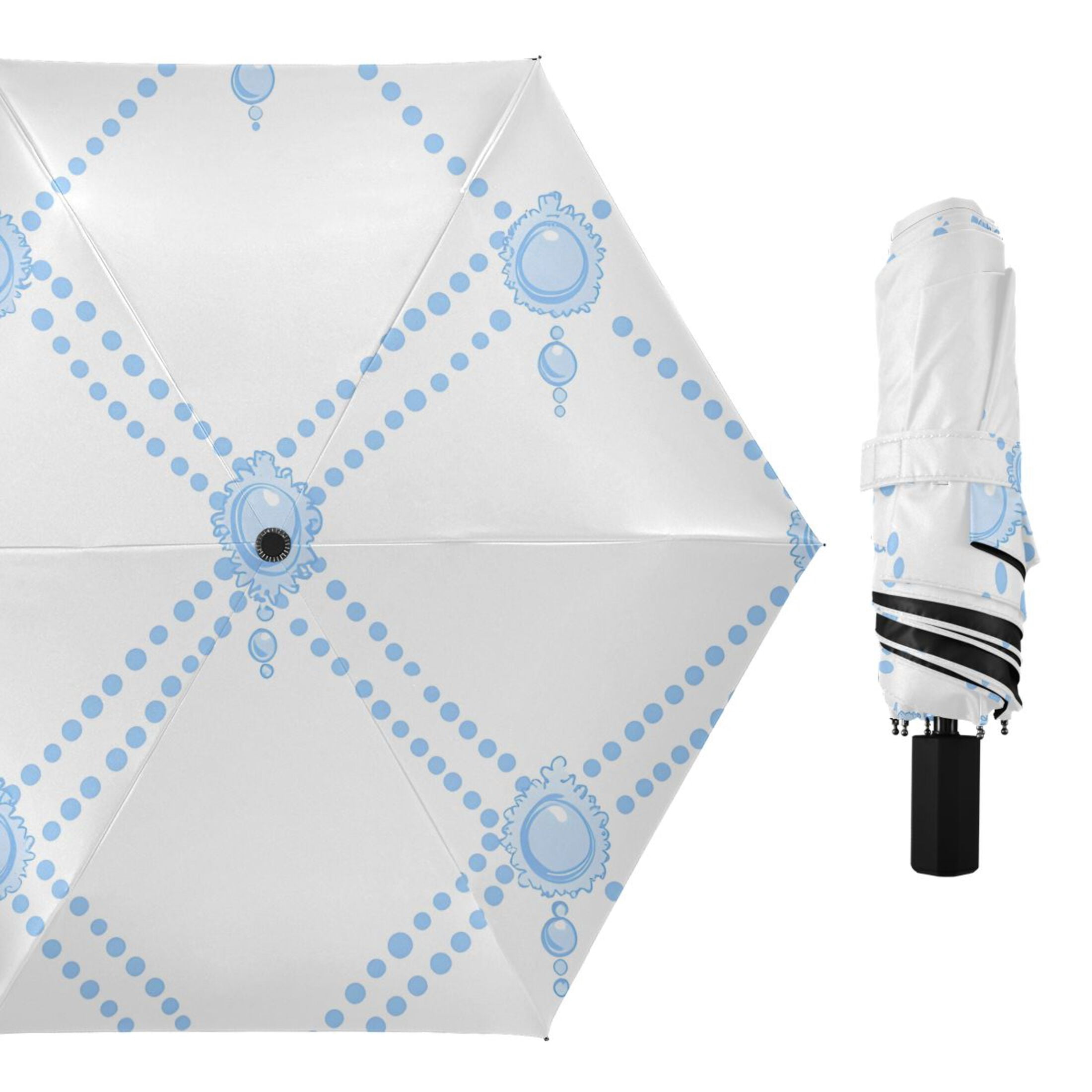 ALAZA Checkered Grid UPF 50+ Compact Folding Umbrella for Rain Travel Umbrella Packable