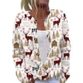 thumbnail image 3 of Stralyhd Christmas Cardigan for Women Plus Size Xmas Tree Reindeer Print Button Up Cardigan Sweaters Winter Casual Comfy Open Front Outerwear Jacket White XL, 3 of 6