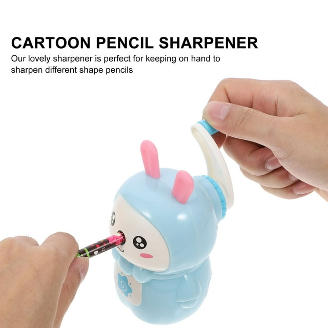 TEHAUX Back to School 1Set Pencil Sharpener Automatic Pencil Sharpening Metal Blue for School Stationery