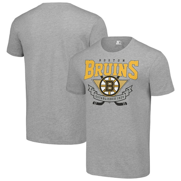 Men's Starter Heather Gray Boston Bruins Team Logo Graphic T-Shirt