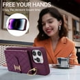 thumbnail image 4 of for iPhone 16 Detachable Shoulder Strap Wallet Case, with Card Slots & 360-degree Rotation Stand Ring Flip Premium PU Leather Protective Cover Lanyard for Women Girls, Deeppurple, 4 of 11