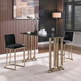thumbnail image 2 of CoSoTower Bar Stools Set Of 2 Counter Height 26" Bar Stools With Back, Gold Brushed Barstools Modern Velvet Fabric Kitchen Stools For Counter Pub, Upholstered Dining Chairs - Black, 2 of 9
