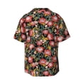 thumbnail image 4 of Balery Watercolor Red Wildflowers Men's Casual Button Down Shirt Short Sleeve Textured Summer Cuban Beach Shirts-Medium, 4 of 7