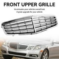 thumbnail image 2 of Chrome Front Grille Grill Fit Mercedes-Benz E Class W212 E350 E550 2010-2013, 2 of 5