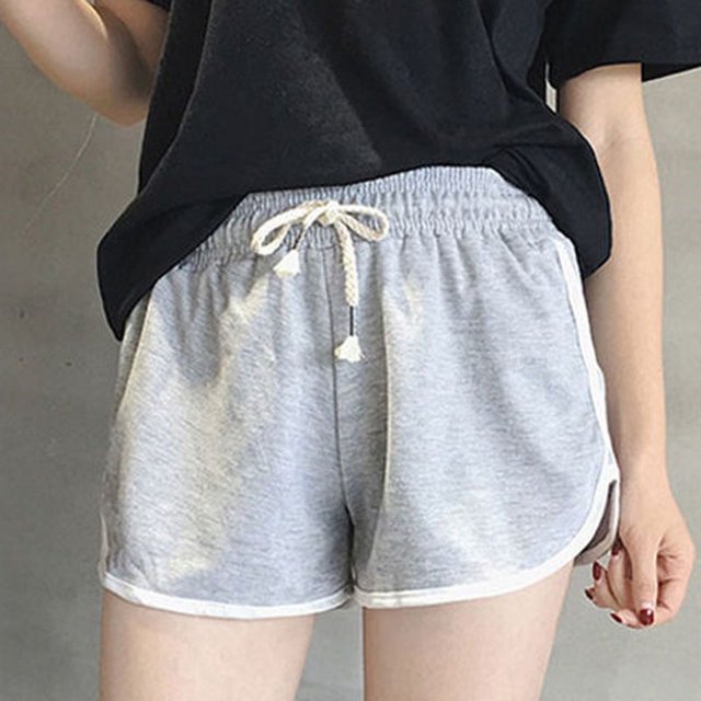 Pantalones cortos deportivos para correr para mujer, pantalones elásticos de cintura alta para Yoga, Fitness, pantalones cortos deportivos con cordón para danza, Yoga y correr