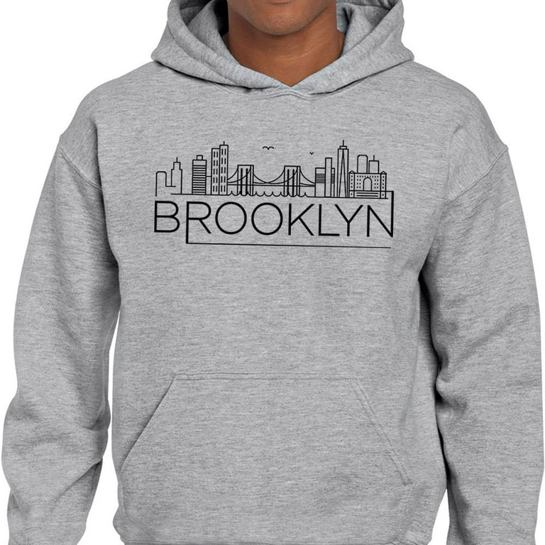 Gray Vintage Brooklyn EST. New York Hoodie | NYC Hoodie