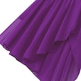 thumbnail image 4 of Miutii Women Contemporary Dance Costume Lyrical Dance Costume Illusion V-Neck Chiffon Flowy High-Low Purple S, 4 of 8