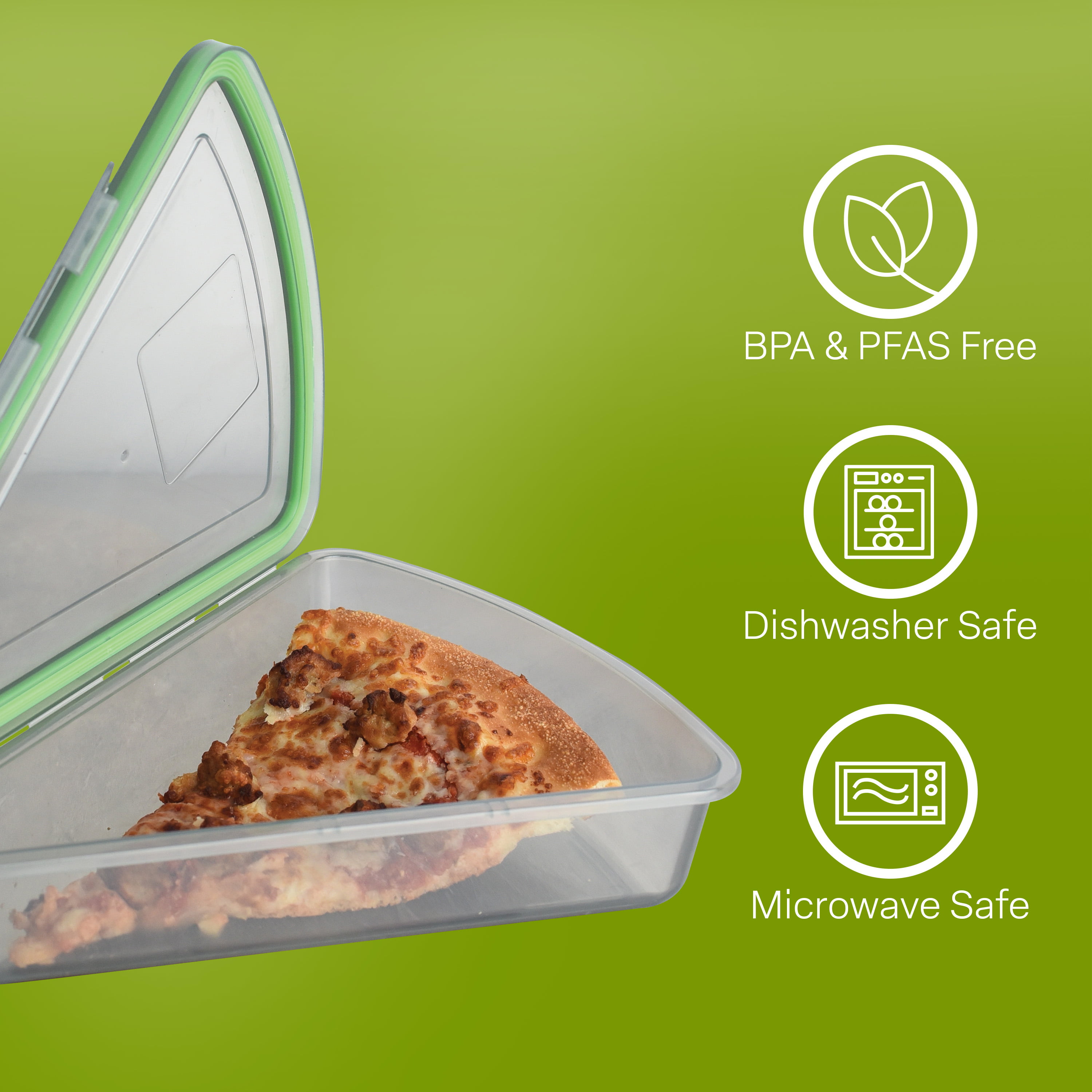 MyGo Container Large To-Go Single Compartment Container, 9x 9 x 2-1/2,  Reusable, Microwave Safe, NSF Certified, Smoke/Green