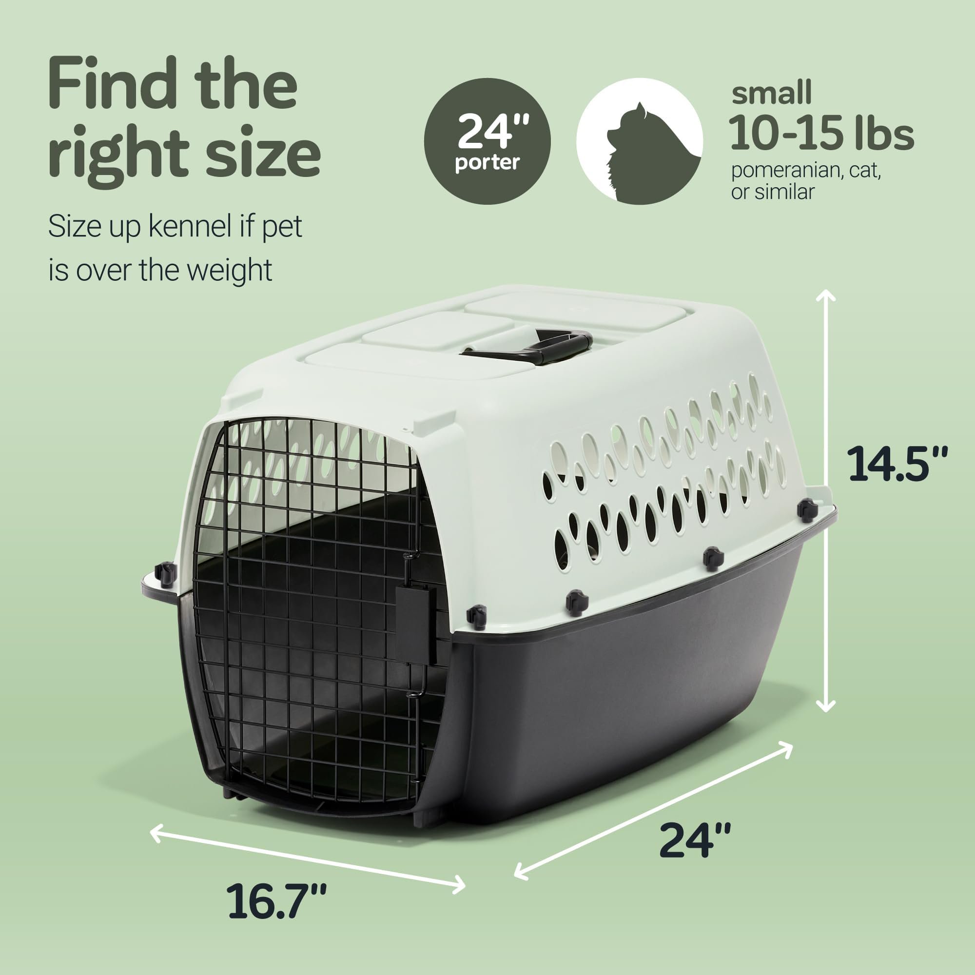 Petmate Pet Porter Fashion Dog Kennel, 24 Inch Hard-Sided Pet Travel Crate for Pets 15-20 lbs