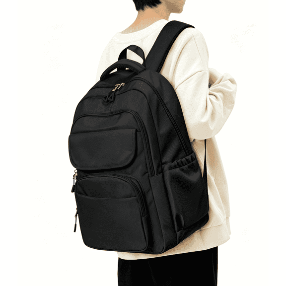 Cute Backpack for Women Men Lightweight Casual Daypack Stylish Portable Shoulder Bag for Travel School Daily Use(Black)