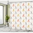 thumbnail image 4 of Ambesonne Hobby Shower Curtain, Orange Grey and Yellow Bikes, 69"Wx70"L, Eggshell and Multicolor, 4 of 4