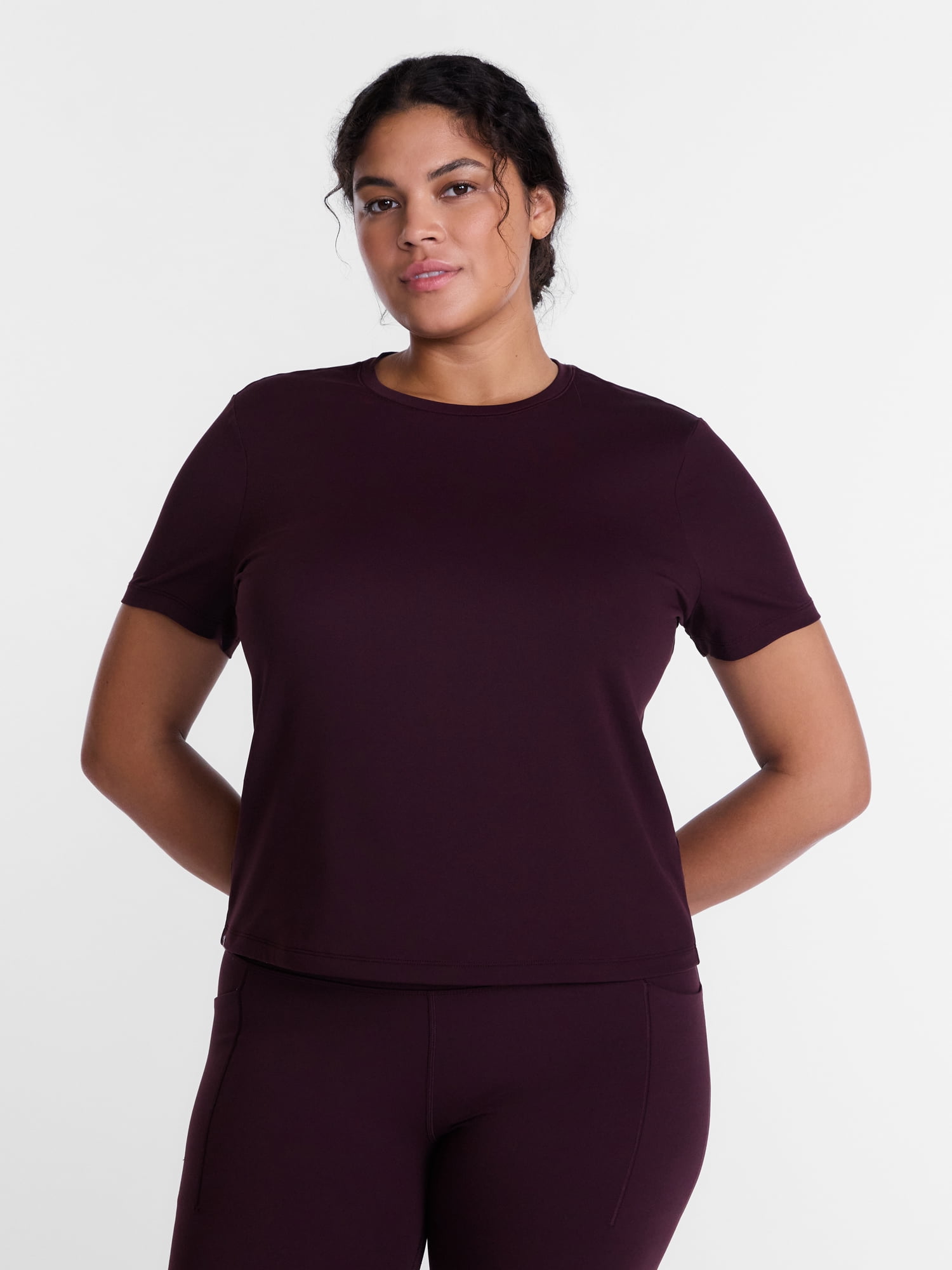 Avia Women's and Women's Plus SoftSculpt Tee with Short Sleeves, Sizes XS-4X