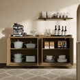 thumbnail image 5 of SICOTAS 33.7"W Sideboard Buffet Cabinet Set of 2, Farmhouse Accent Cabinet with Doors and Adjustable Shelf, Small Modular Storage Cabinet for Entryway, Living Room, Kitchen, Brown Oak, 5 of 12