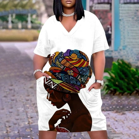 

Vintage T Shirt Dress For Women Print Loose Tunic Dresses V Neck Short Sleeve Sundress With Pockets Vintage Tshirt Dress for Women Print Loose Tunic Dresses V Neck Short Sleeve Sundress with Pockets
