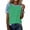 #055-Green, variant on Women's Plus Size Summer Short Sleeve Round Neck Shirt Denim Print Patchwork Casual Fashion Blouse Gift